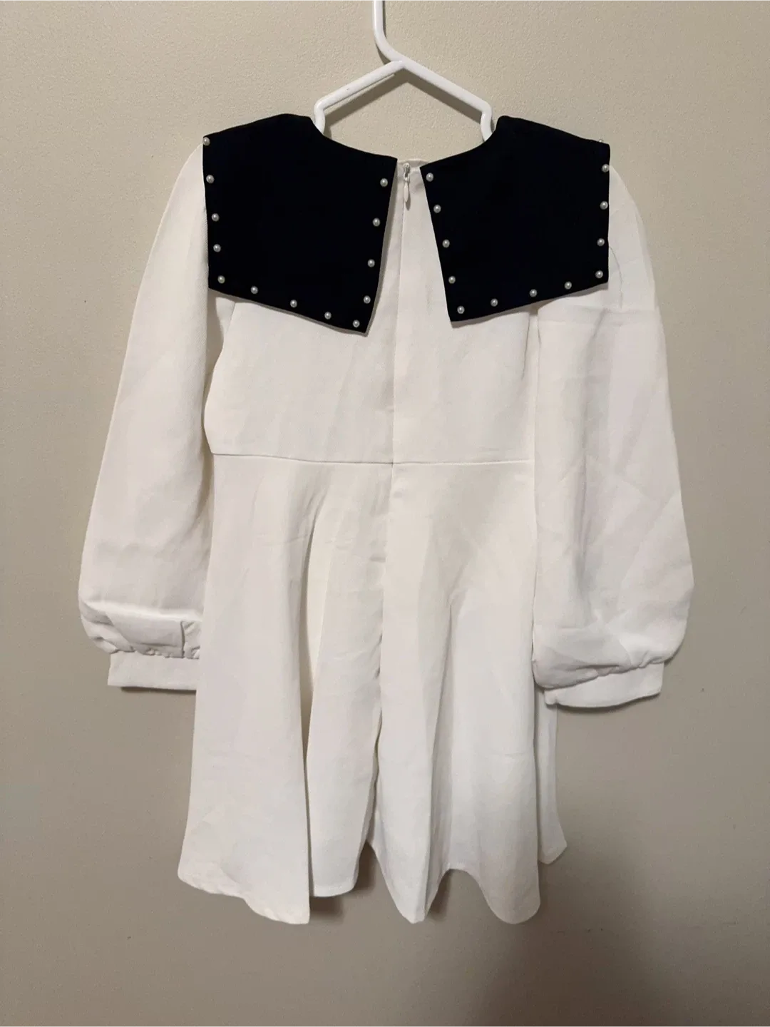 White Dress with Black Collar Toddler size 6-7T image indicator(3)