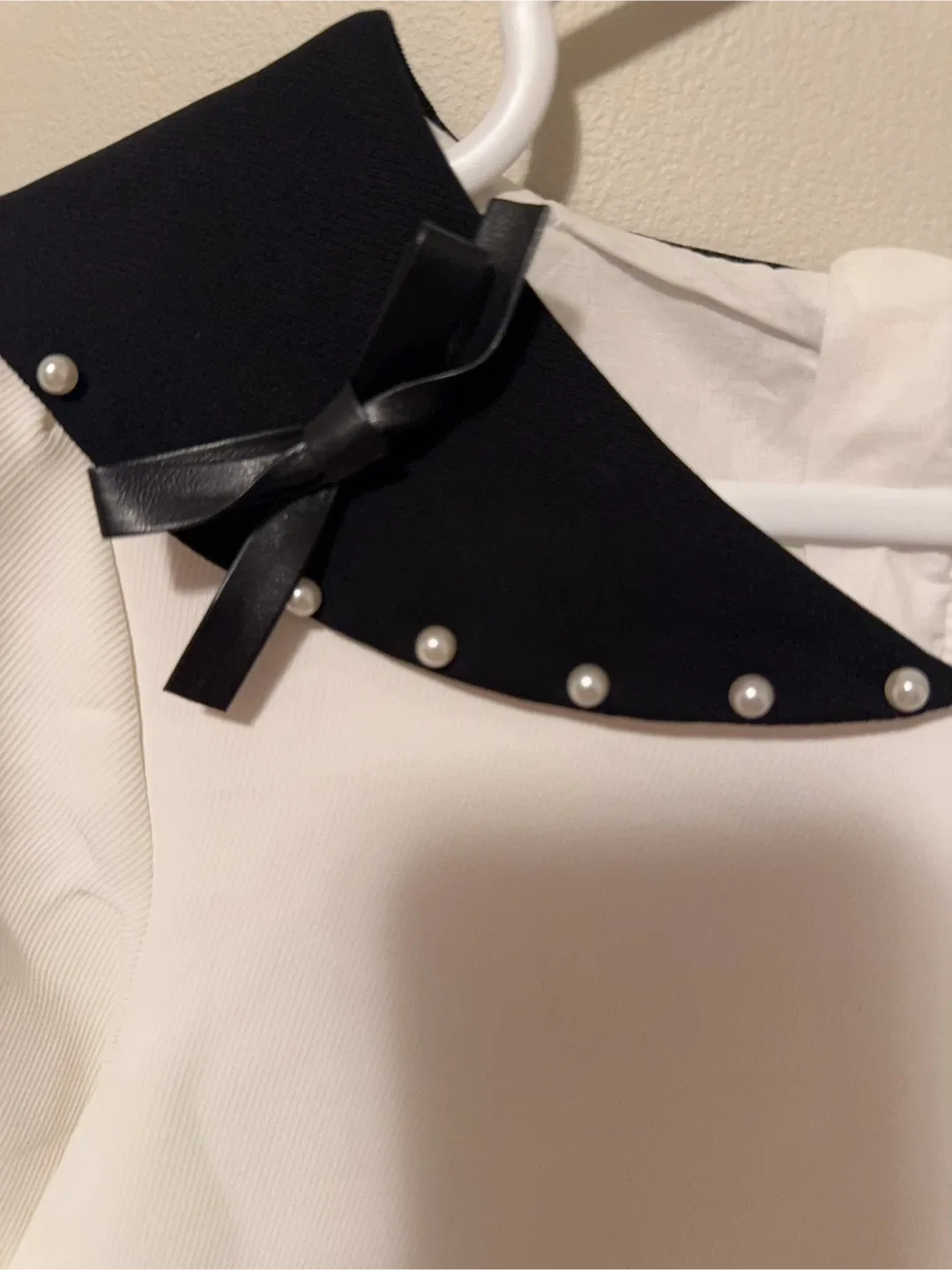 White Dress with Black Collar Toddler size 6-7T image indicator(2)