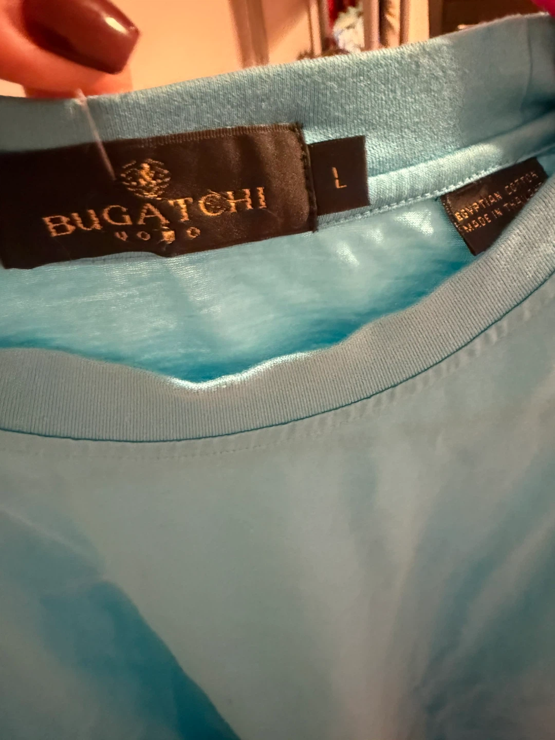 Bugatchi Men's Aqua Blue T-shirt - Size L