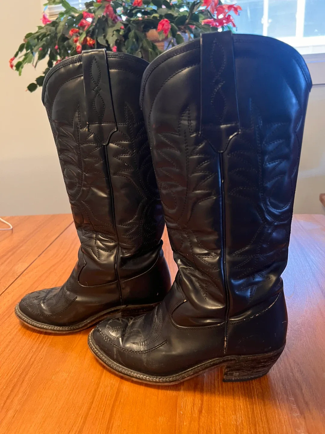 Navy Leather Cowboy Boots