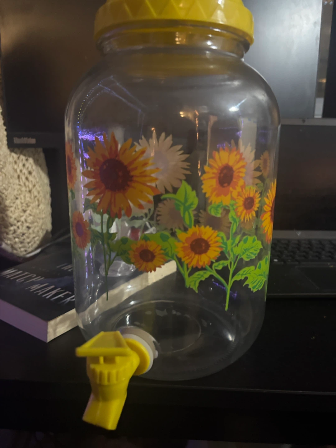 Sunflower Glass Drink Dispenser