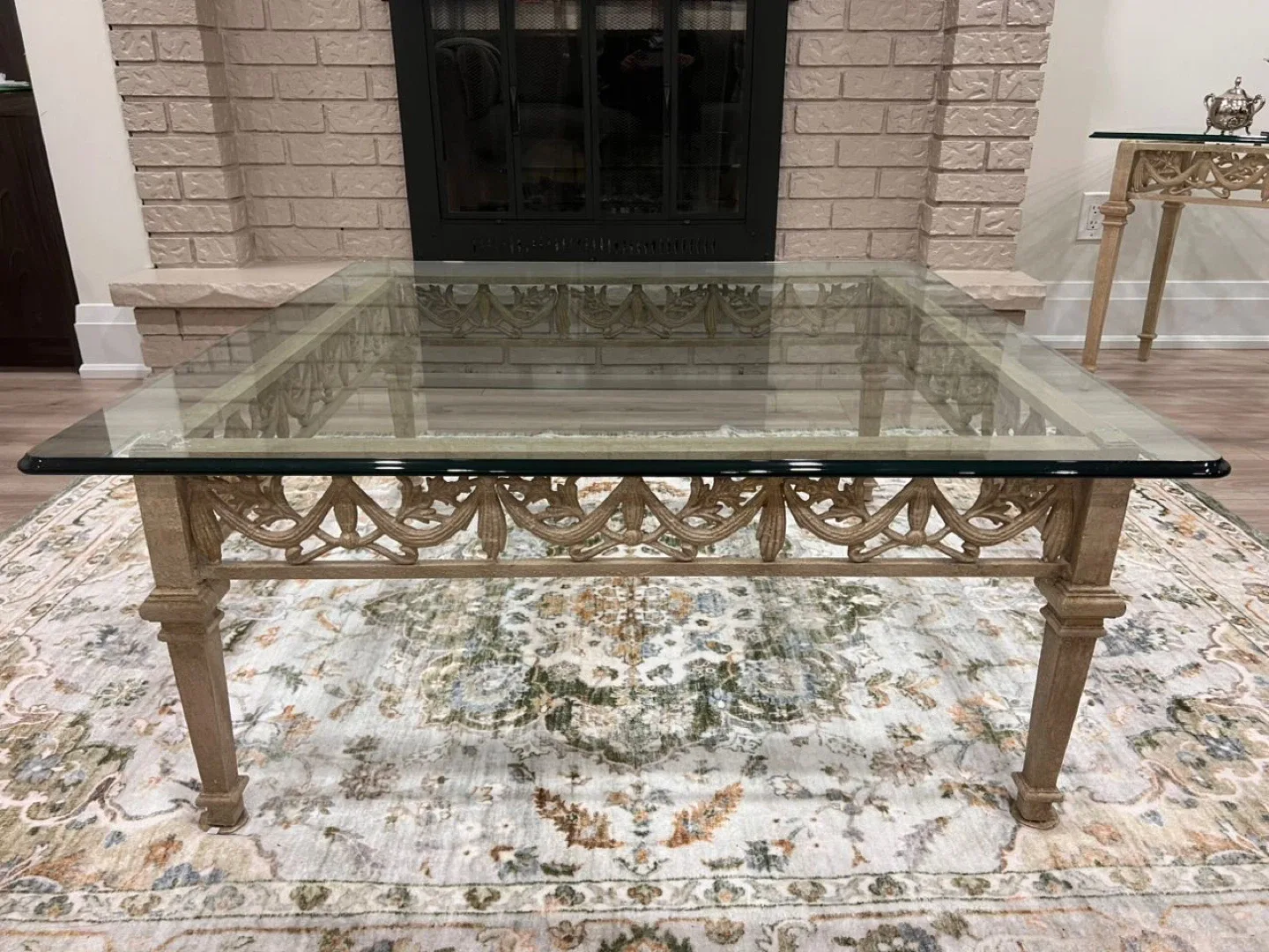 Glass Top Accent Table