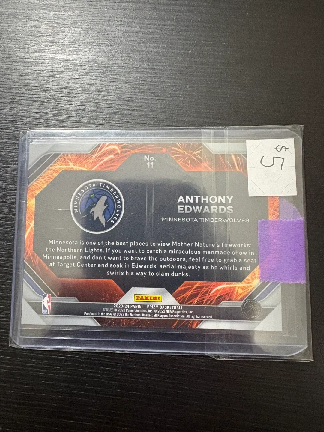 Anthony Edwards Timberwolves Prizm Basketball Card image indicator(2)