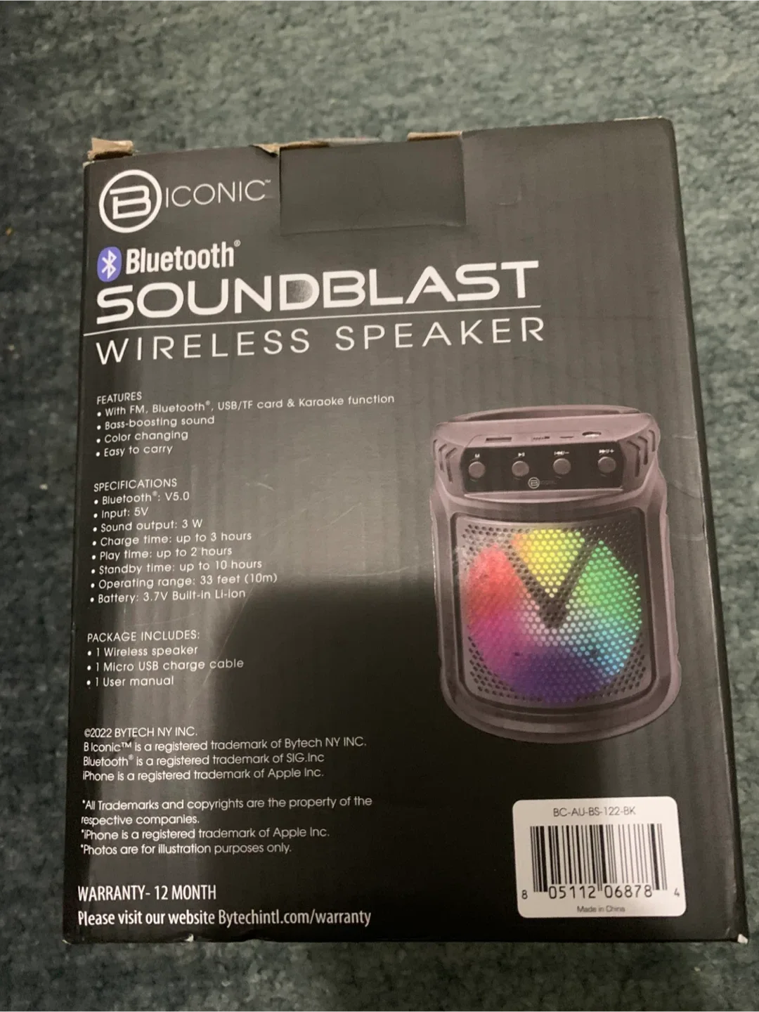Iconic Bluetooth Soundblast Wireless Speaker - New in Box!