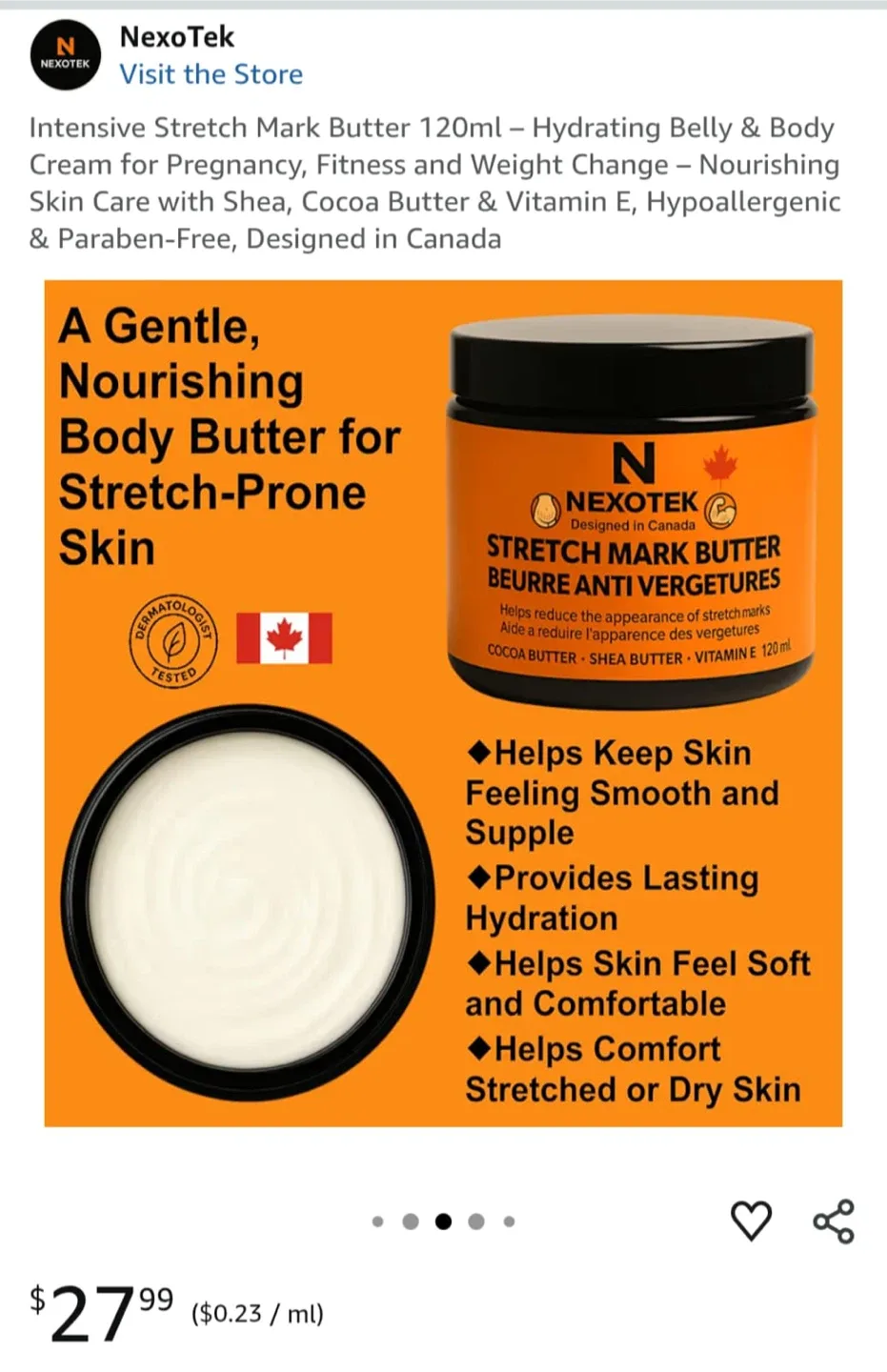 NexoTek Stretch Mark Butter 120ml image indicator(2)