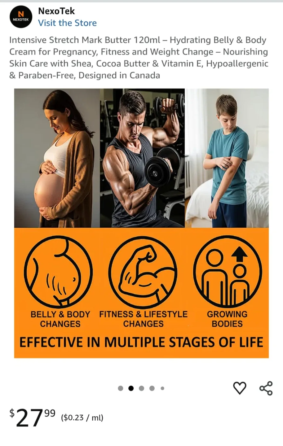 NexoTek Stretch Mark Butter 120ml image indicator(3)