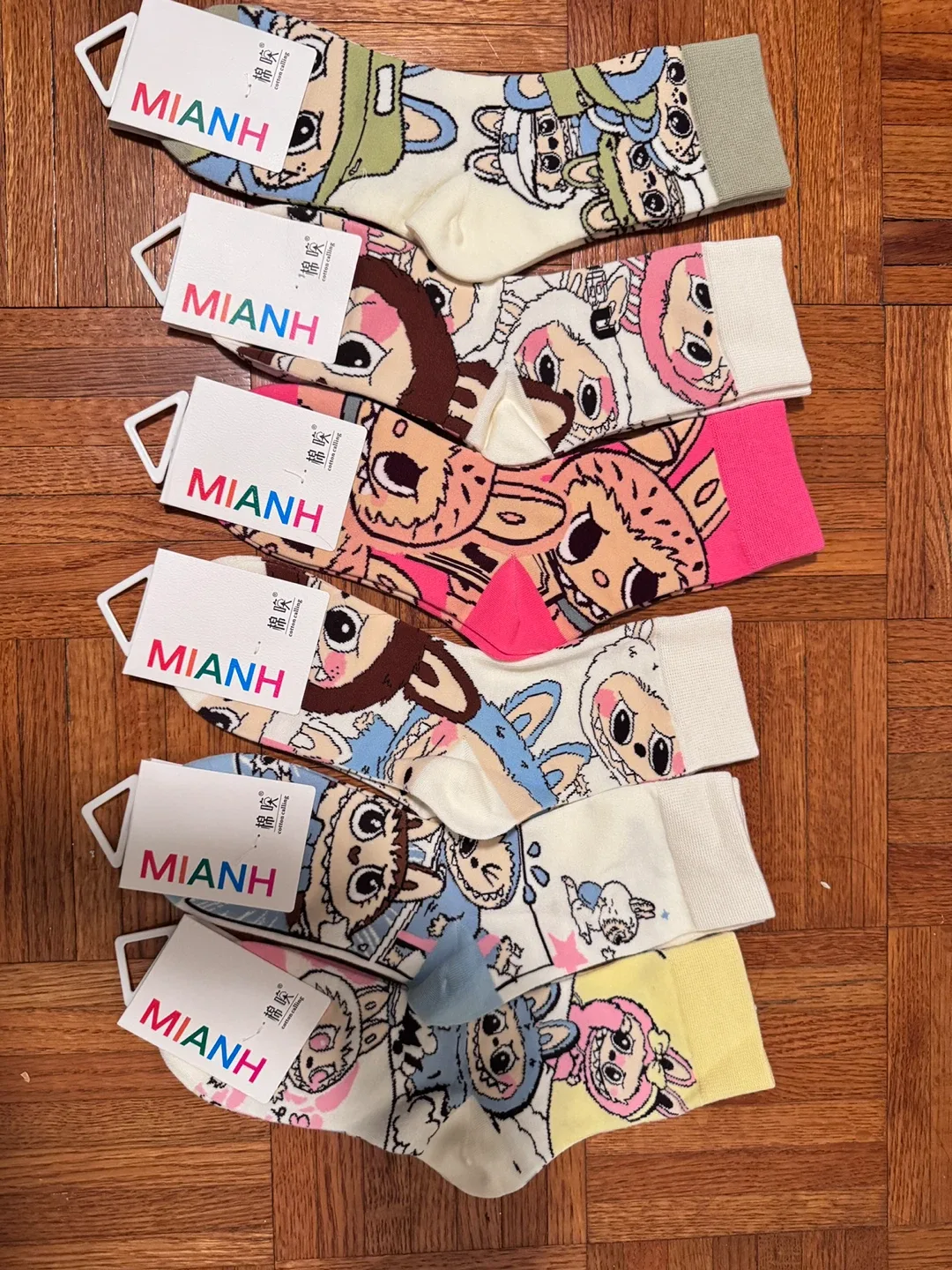 Cotton Labubu Socks - women size 7-9.5