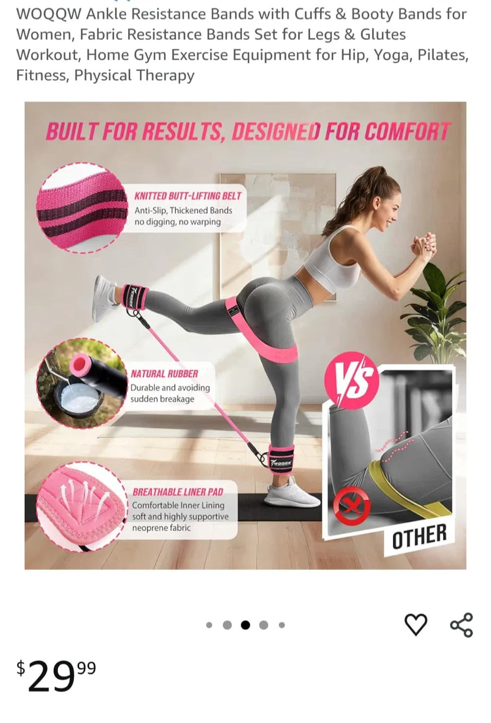 WOQQW Ankle Resistance Bands Set