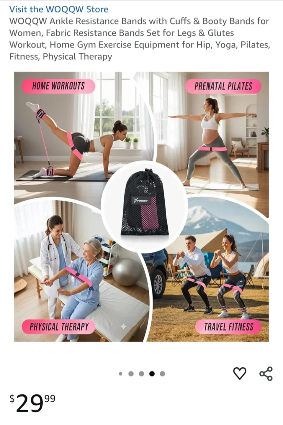 WOQQW Ankle Resistance Bands Set image indicator(3)