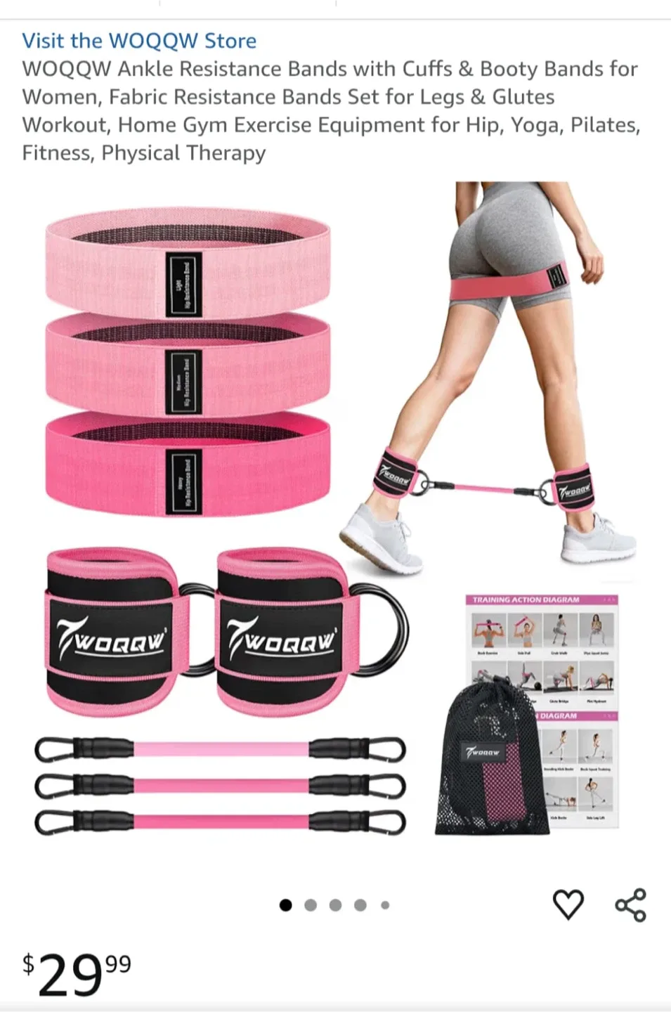 WOQQW Ankle Resistance Bands Set image indicator(5)