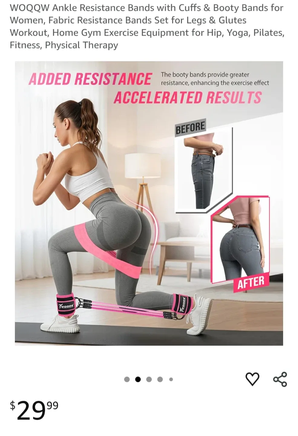 WOQQW Ankle Resistance Bands Set image indicator(4)