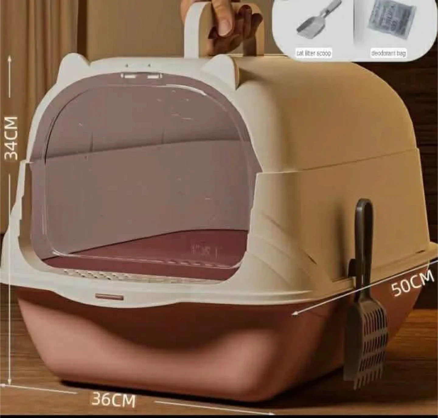 Cat Litter Box w/ Scoop & Deodorant Bag