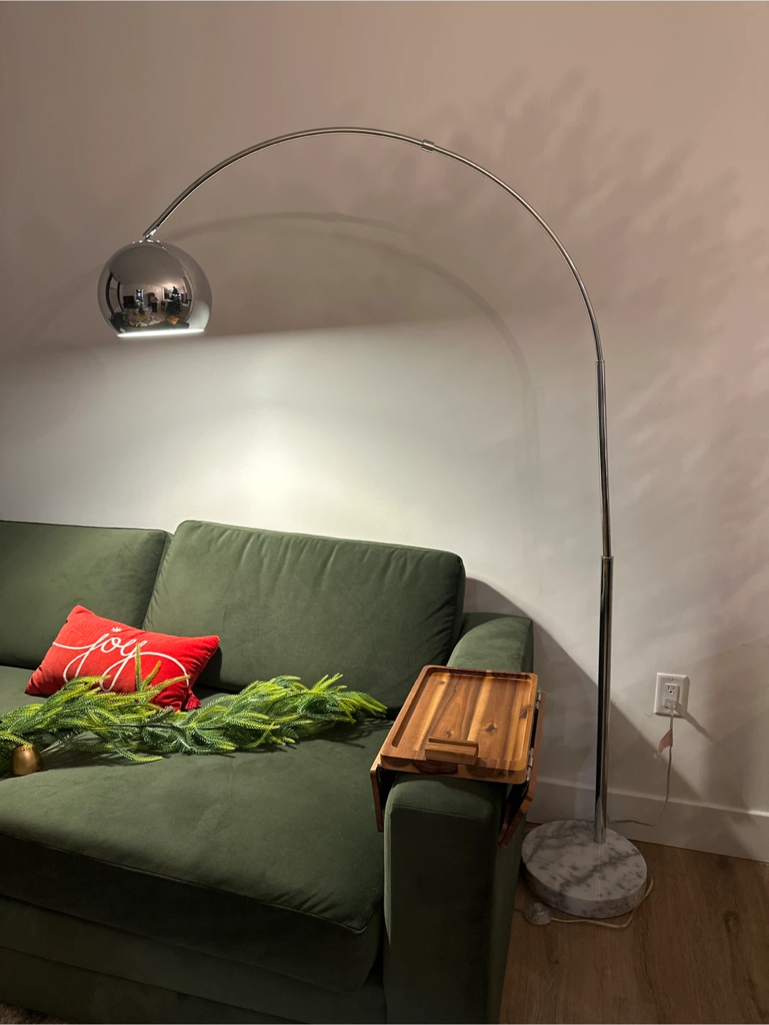 Arc Floor Lamp with Marble Base - photo 3