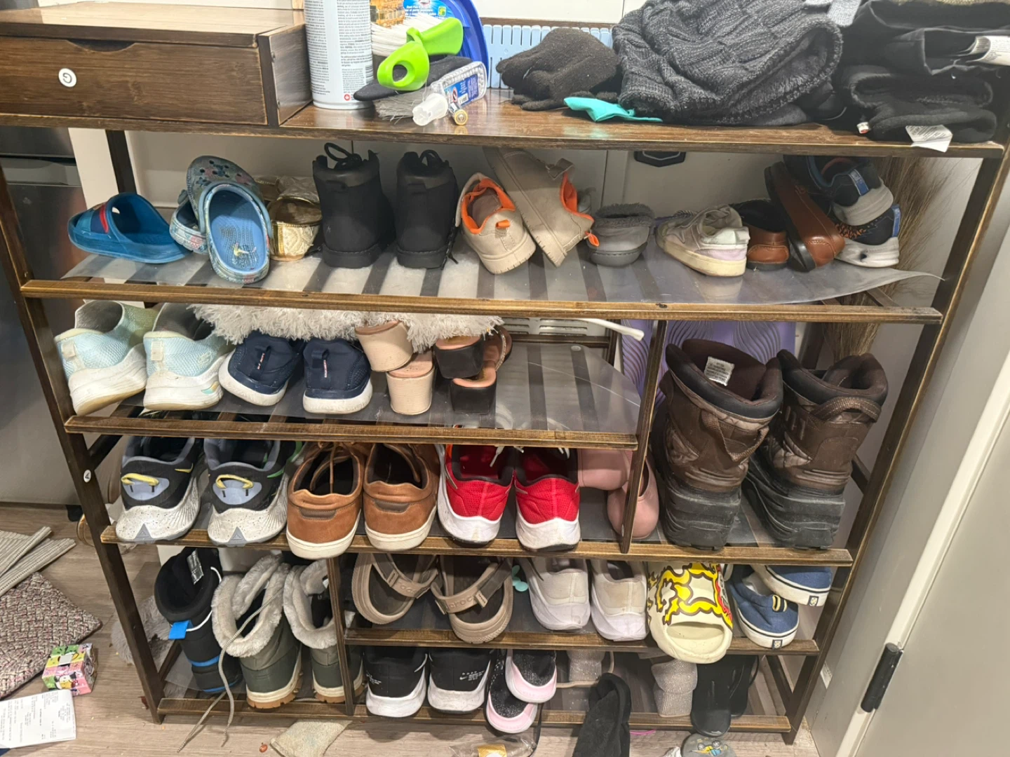 Dark Brown 5-Tier Shoe Storage Shelf - photo 4