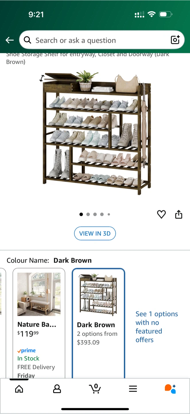Dark Brown 5-Tier Shoe Storage Shelf - photo 2