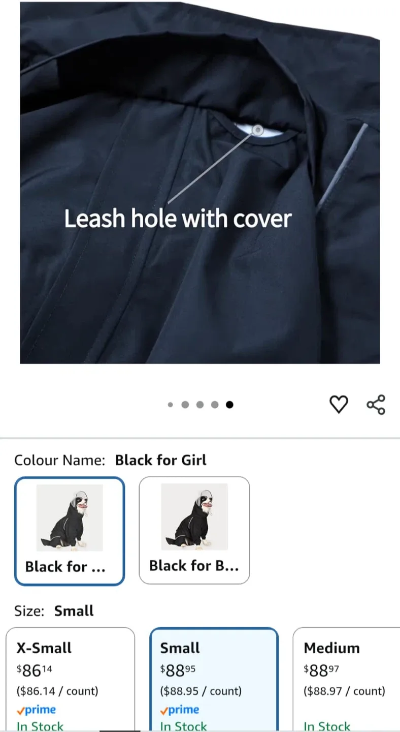 TOBOSS Dog Raincoat - Small, Black image indicator(5)