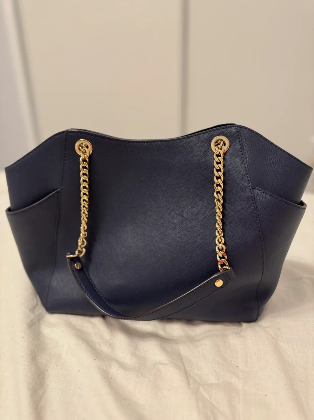 Michael Kors Navy Blue Tote Bag image indicator(3)