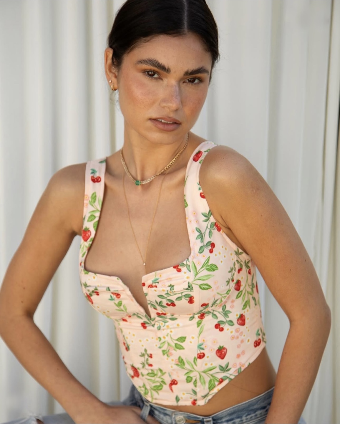 Resa GIGI Bustier in Cherie 🍓 🍒Print Size Medium Retail $132