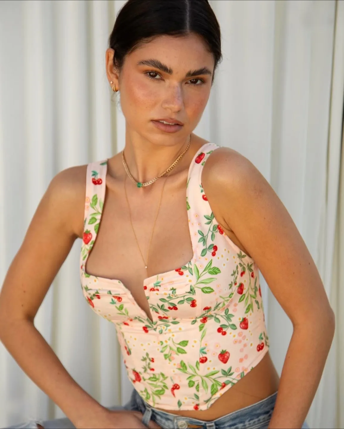 Resa GIGI Bustier in Cherie 🍓 🍒Print Size Medium Retail $132