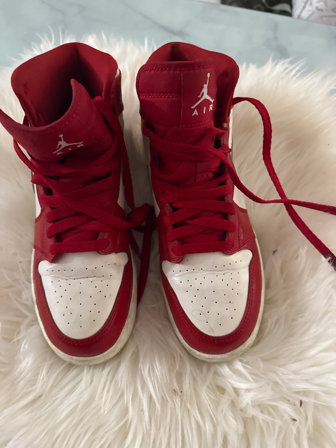 Air Jordan 1 Retro High Red/White Size 7Y - photo 2