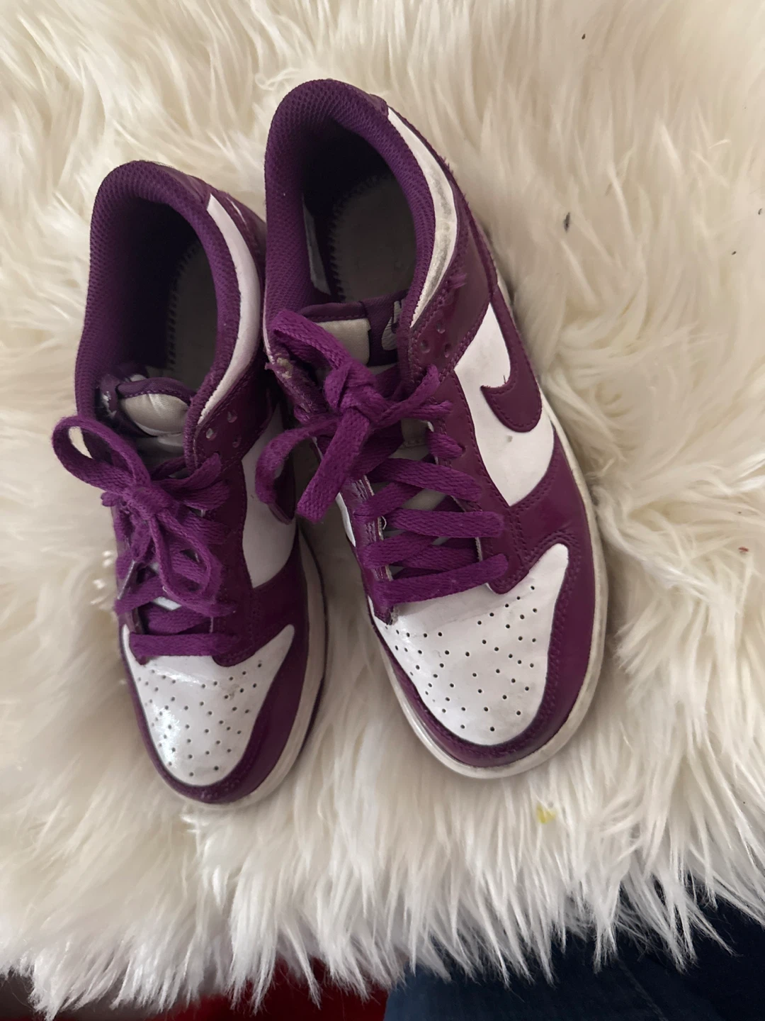Size 5 Nike Dunk Low Purple/White Sneakers - photo 2