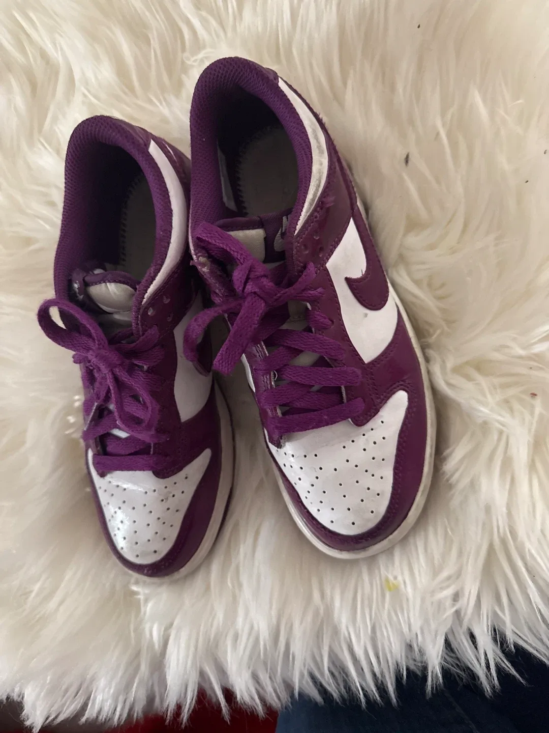 Size 5 Nike Dunk Low Purple/White Sneakers image indicator(2)