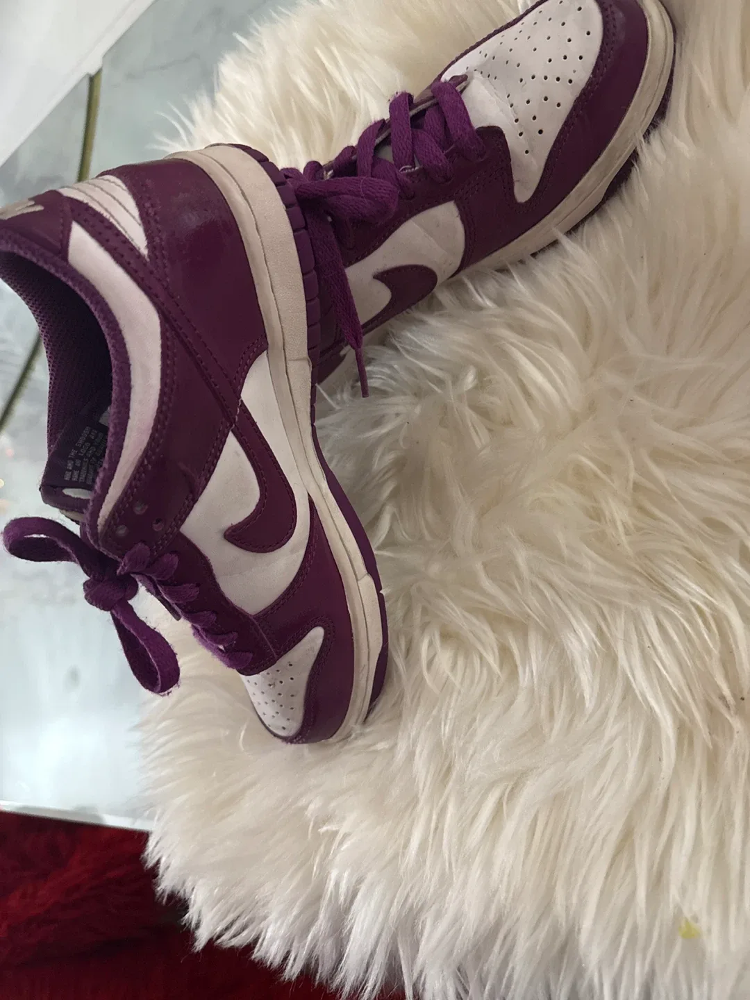 Size 5 Nike Dunk Low Purple/White Sneakers image indicator(3)