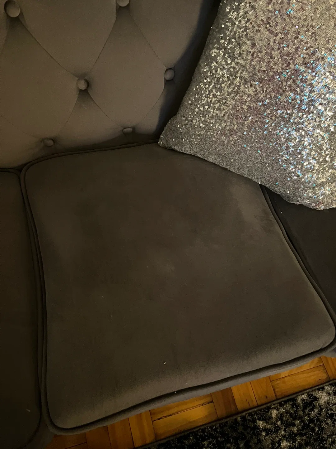 Gray Tufted Sofas with nailhead trim– Excellent Condition image indicator(6)