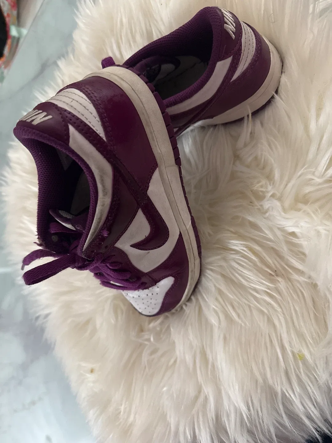 Size 5 Nike Dunk Low Purple/White Sneakers image indicator(8)