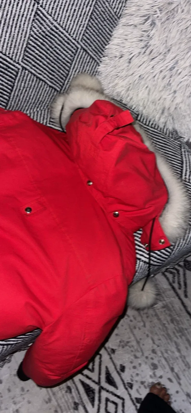 Moose Knuckles Red Bomber Jacket