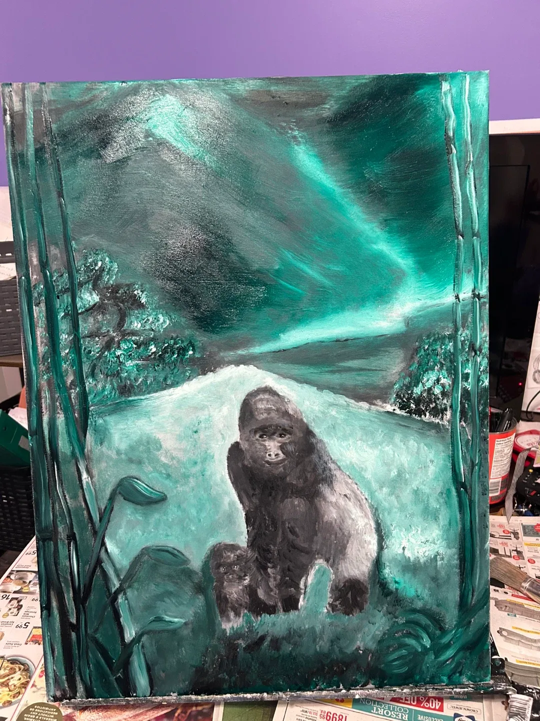 On the gorilla path.  18x24 inch oil painting #cleanout