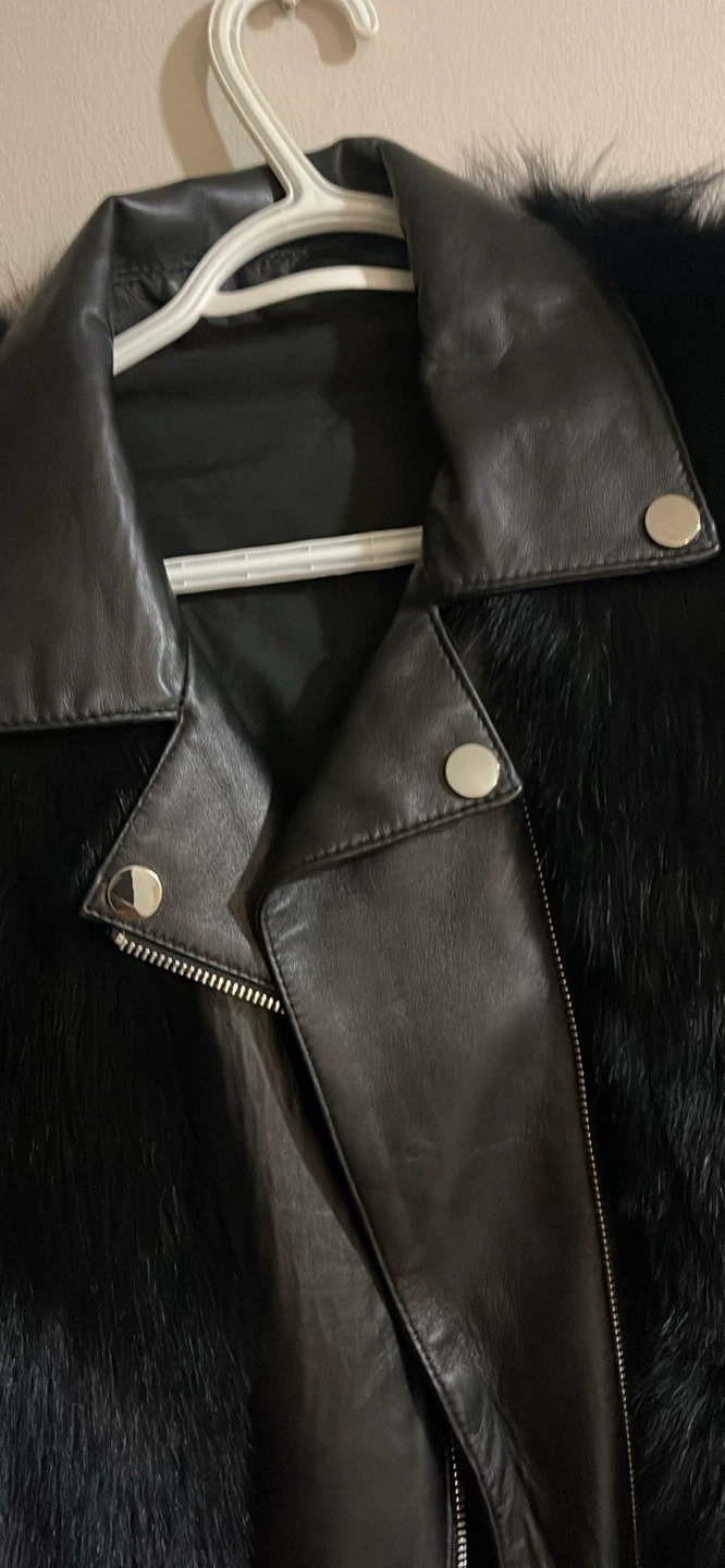 Black Leather & Fur Jacket - photo 4