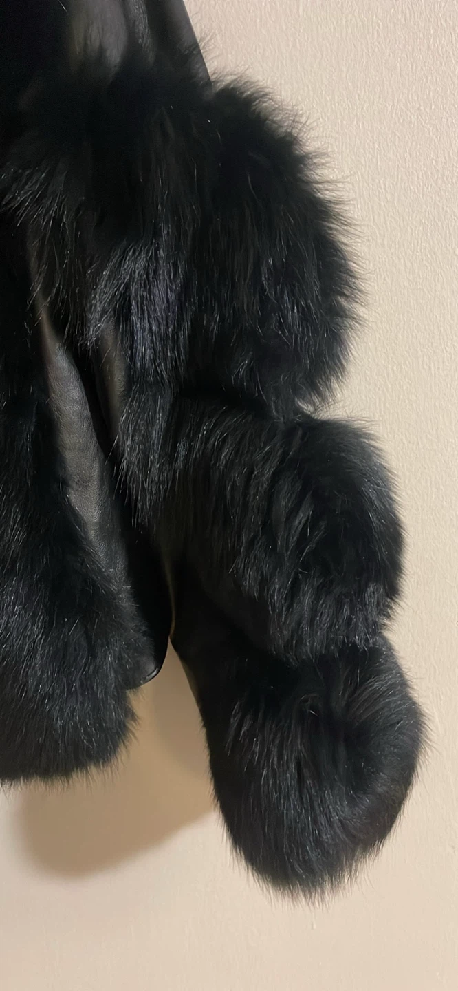 Black Leather & Fur Jacket - photo 5
