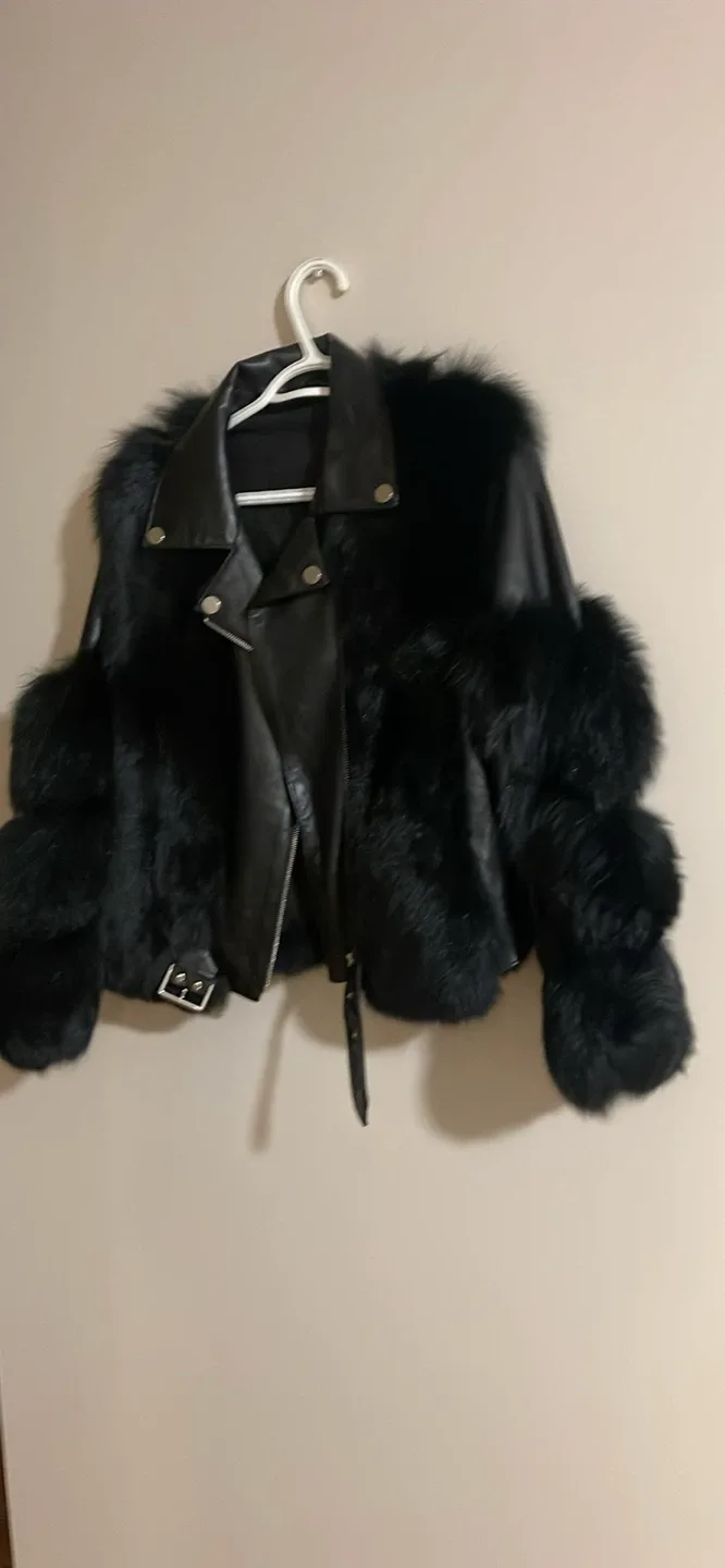 Black Leather & Fur Jacket image indicator(2)