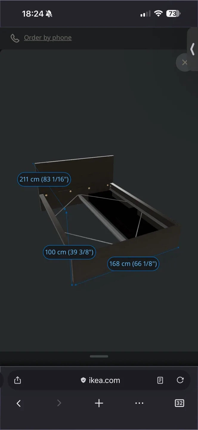 IKEA Malm Queen Bed Frame - Dark Brown image indicator(5)