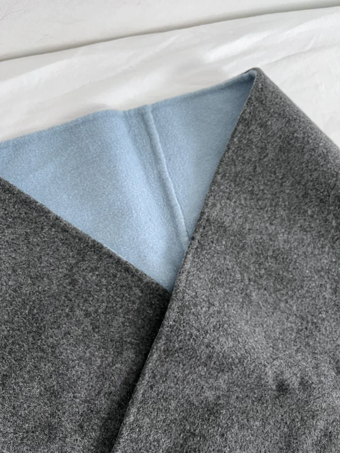 Reversible Shawl Wrap with Pockets - Wool felt-like fabric