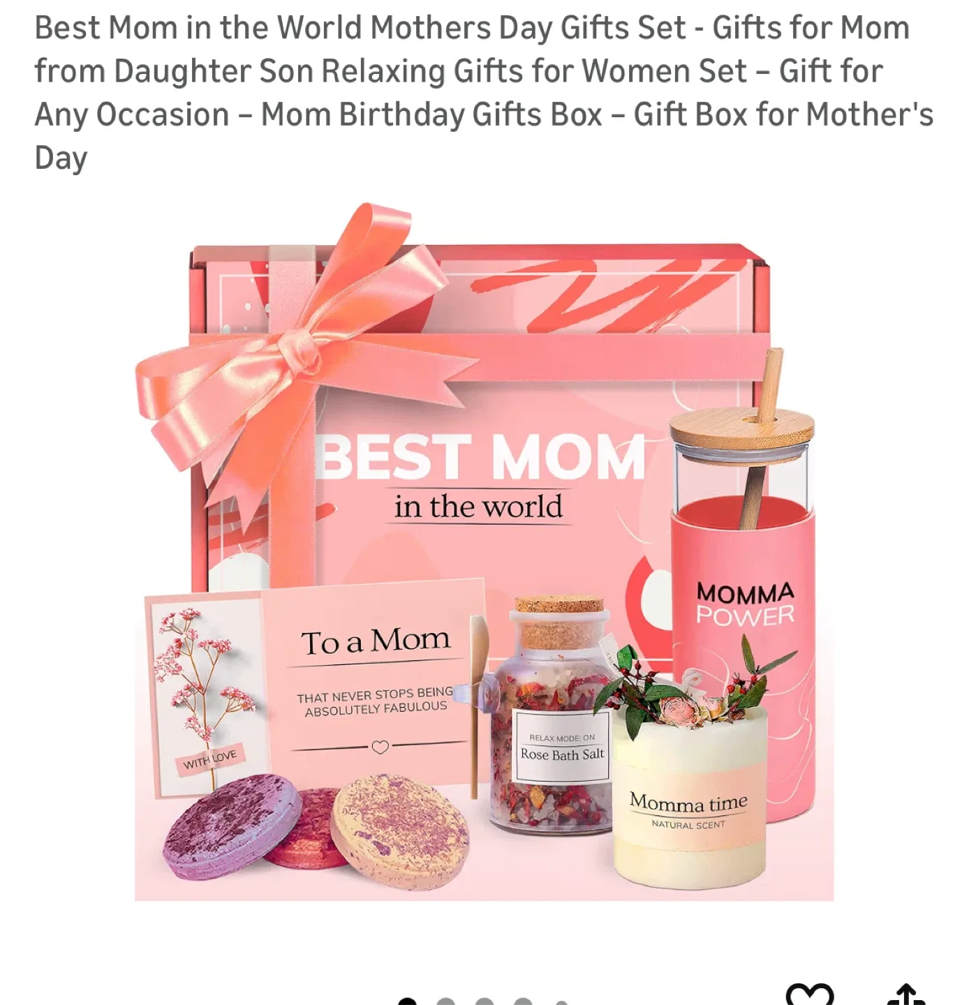 Luxvine Best Mom in the World Mother's Day Gift Set image indicator(2)