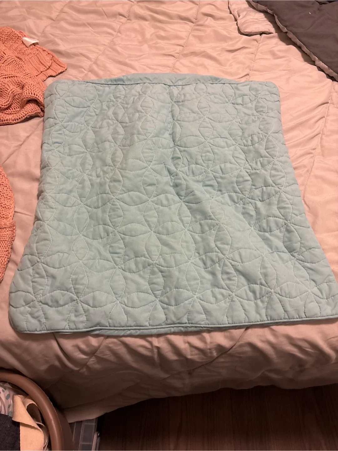 Light Blue Quilted Pillow Shams