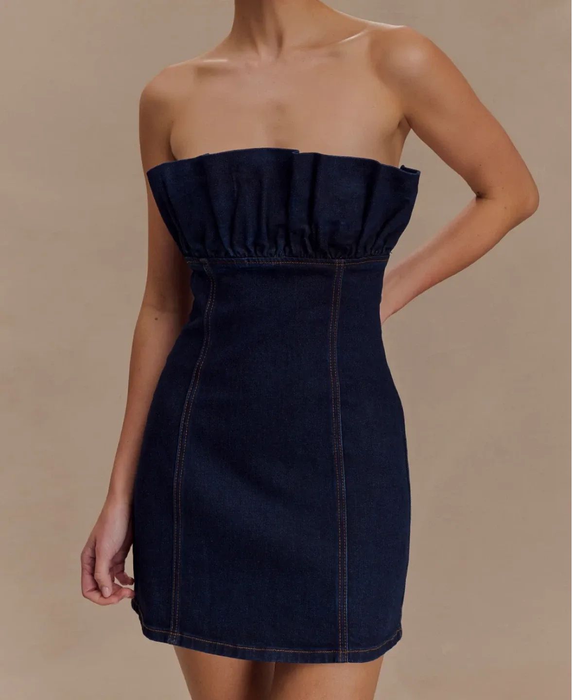 Strapless Denim Mini Dress