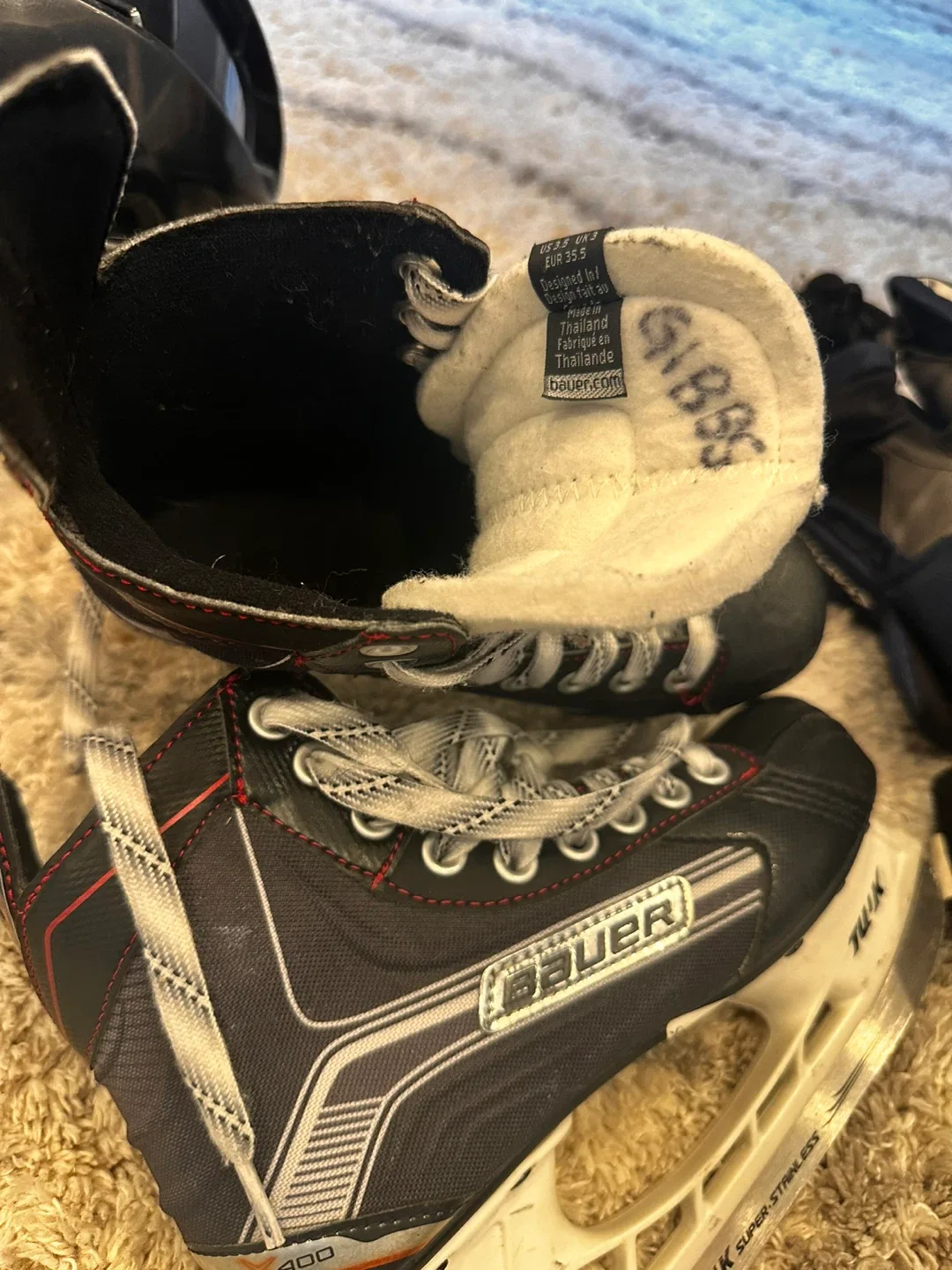 Bauer Hockey Helmet, Easton Gloves, CCM Tacks Skates image indicator(4)