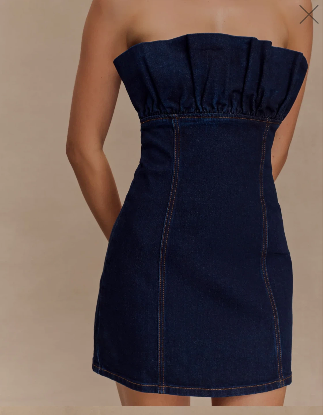 Strapless Denim Mini Dress - photo 5