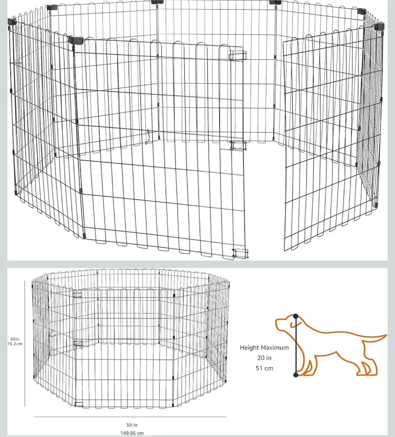 Pet Playpen - 59 in Wide, 30 in Tall