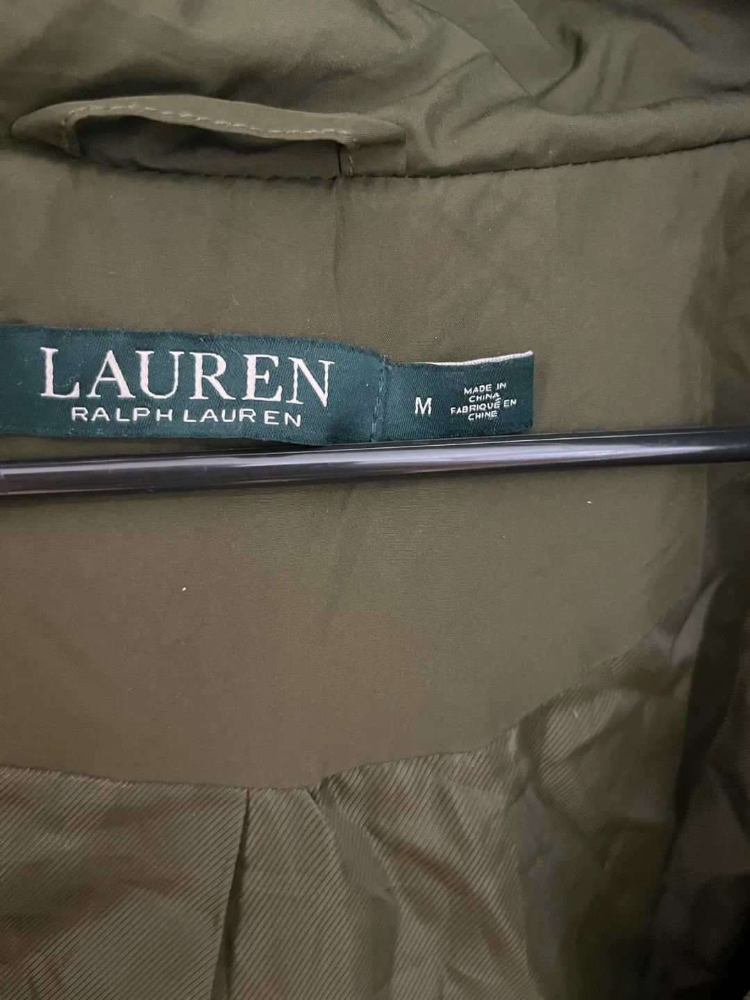 Ralph Lauren Olive Green Puffer Coat - Size M image indicator(4)