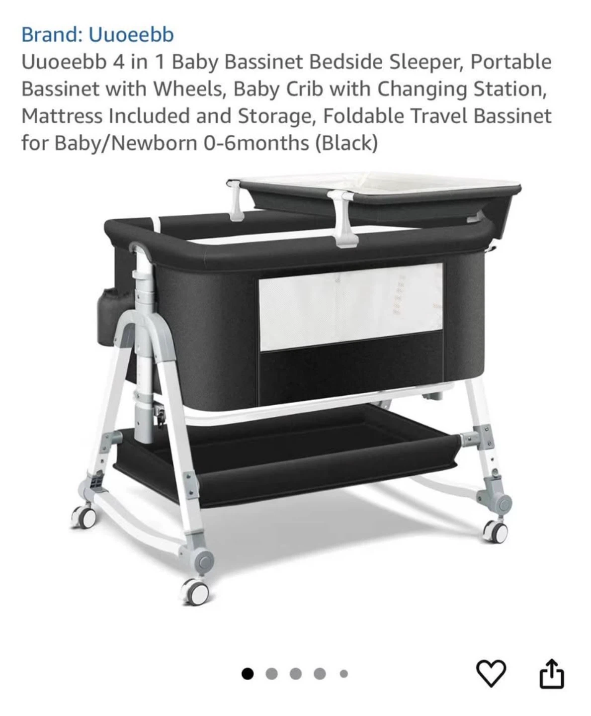 Uuoeebb 4-in-1 Baby Bassinet - Like New!