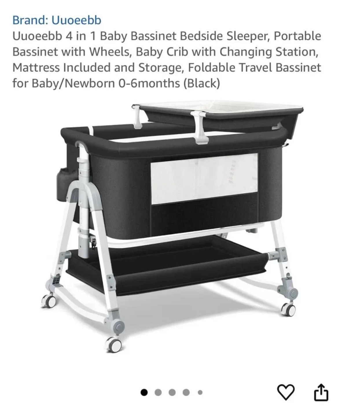 Uuoeebb 4-in-1 Baby Bassinet - Like New!