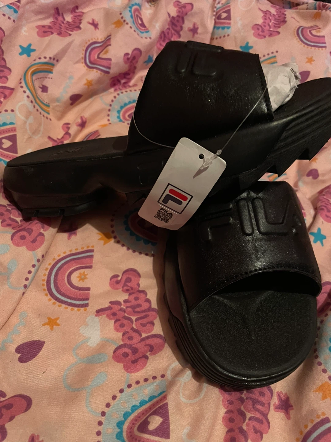 Fila Black Slides - Women's Size 6 #Cleanout - photo 4