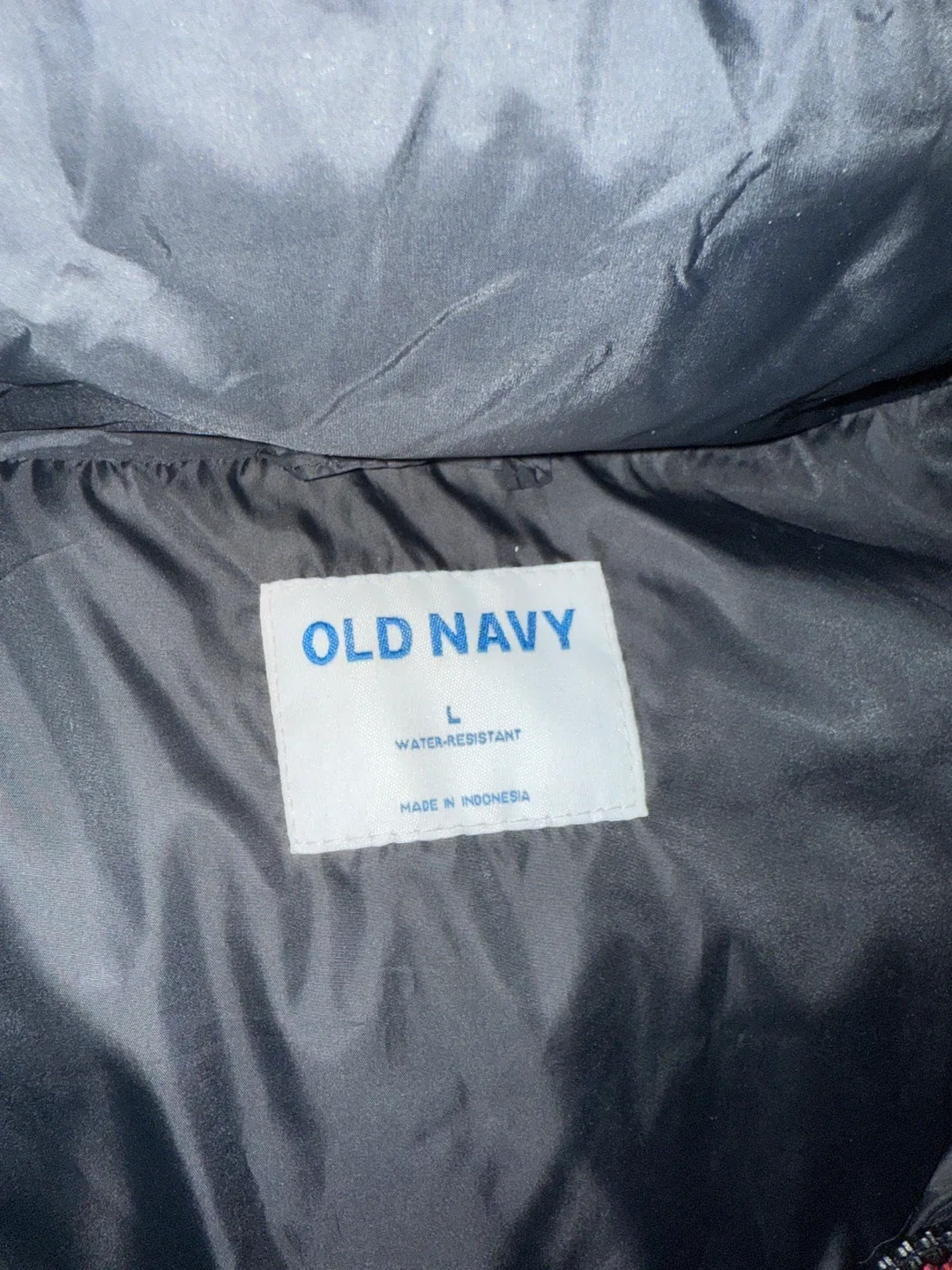 includes everything Old Navy Red Plaid Puffer Jacket - Size L image indicator(2)