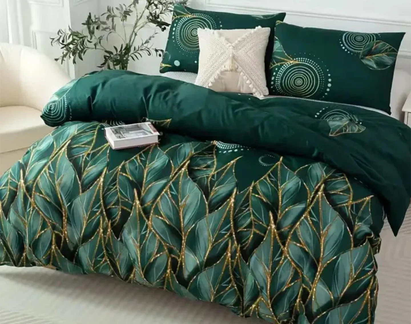 3 pieces Queen size duvet cover with pillowcases image indicator(8)