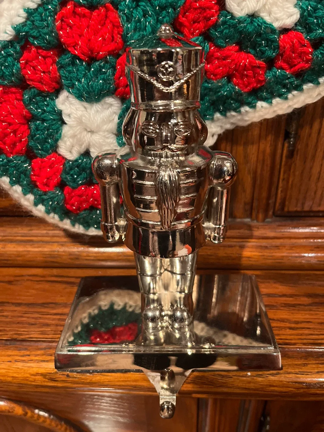 Nutcracker Stocking Holder - Silver