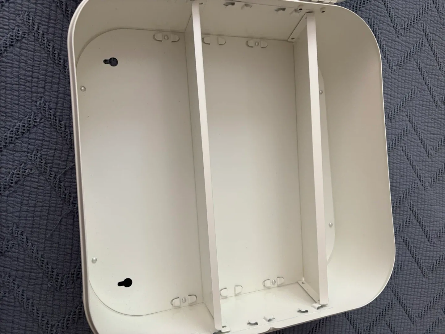 White Metal Medicine Cabinet with Mirror image indicator(2)